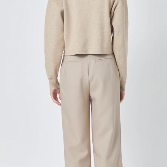 GREY LAB PLEATED WIDE TROUSERS/ SIZE: Medium/OFF WHITE - Picture 3 of 5